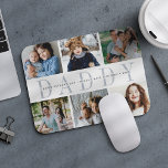Custom Daddy Photo Collage & Kids Names Mouse Pad<br><div class="desc">Create a cool custom gift for the best dad ever with this photo collage mousepad. Use the templates to add 6 photos,  and personalize with his children's names or a custom message in the center,  overlaid on "DADDY" in soft gray lettering. Makes an awesome unique gift for Father's Day!</div>