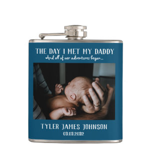 Custom Daddy Photo First Father's Day   Flask