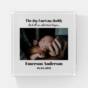 Custom Daddy Photo First Father's Day  Paperweight