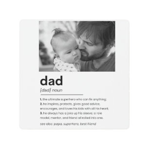 Custom Daddy Photo Gift, Dad Definition Metal Print