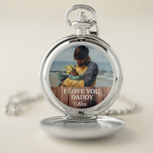 Custom Daddy Pocket Watch, I Love You Daddy Photo  Pocket Watch
