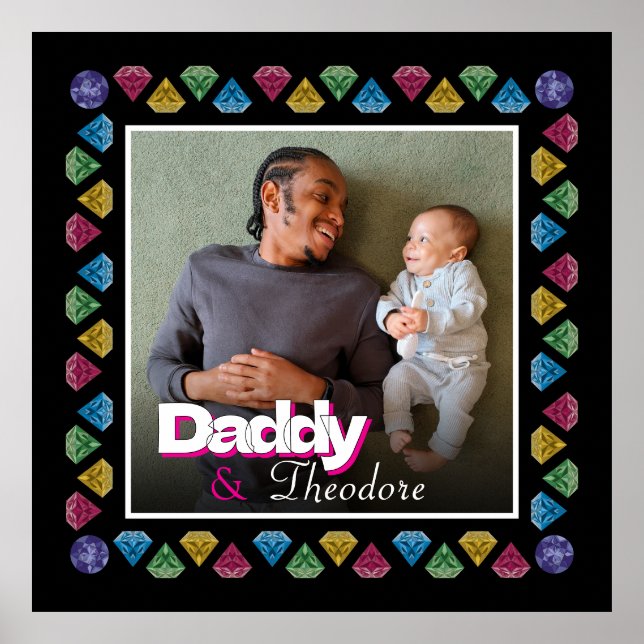 Custom Daddy & Son Photo Keepsake – Personalized Poster (Front)
