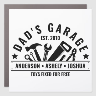 Custom Dads Garage Funny Mechanic Dad Car Magnet