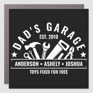 Custom Dads Garage Funny Mechanic Dad Car Magnet