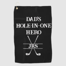 Custom Dad's Hole-in-One Hero Initials black&white