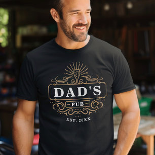 Custom Dad's Pub Home Bar Year Established T-Shirt