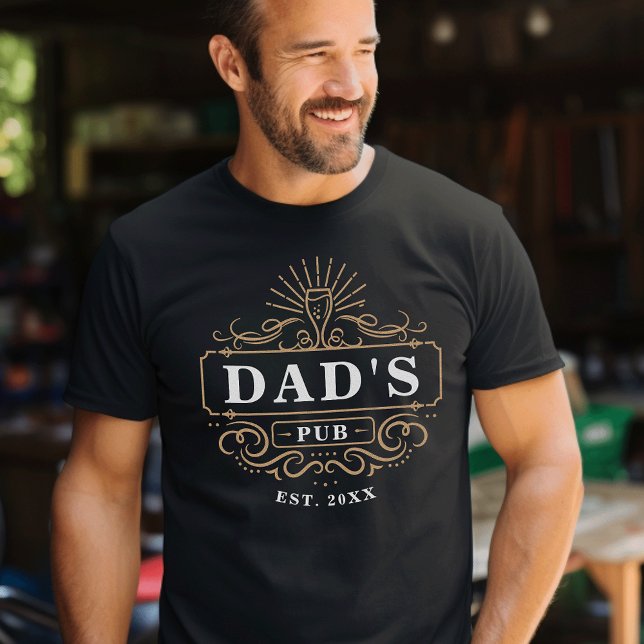 Custom Dad's Pub Home Bar Year Established T-Shirt (Creator Uploaded)