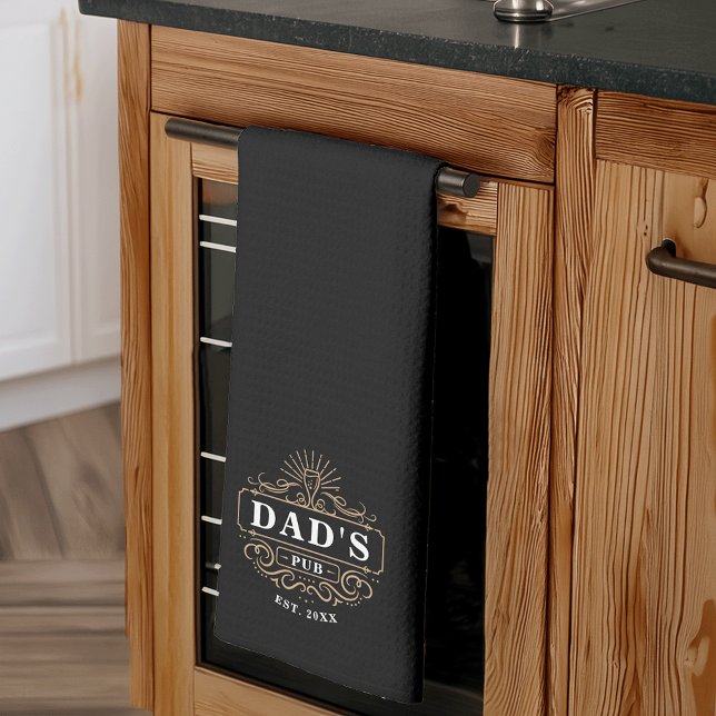 Custom Dad's Pub Year Established Kitchen Towel (Creator Uploaded)
