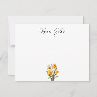 Custom Daffodil Note Card |