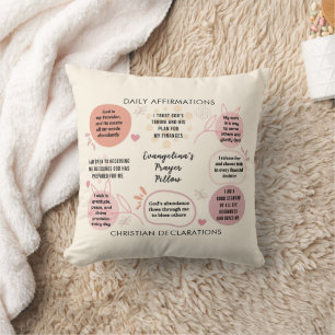 Custom Daily Affirmations Christian Bible Verse Throw Pillow