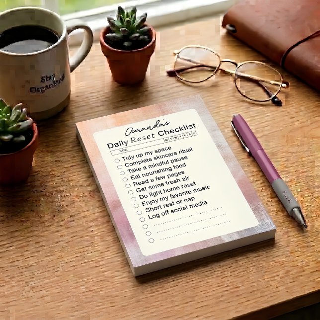 Custom Daily Reset Self Care Checklist Post-it Notes (Creator Uploaded)