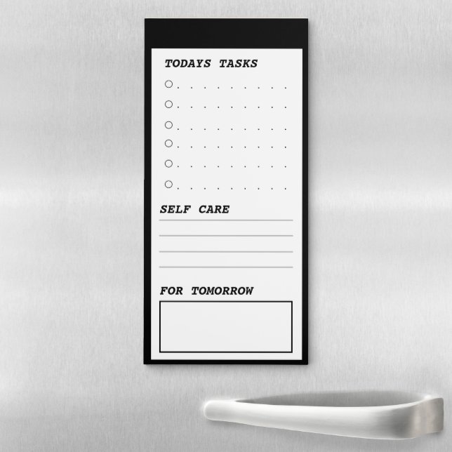 Custom Daily Schedule Magnetic Notepad - Black (In Situ)