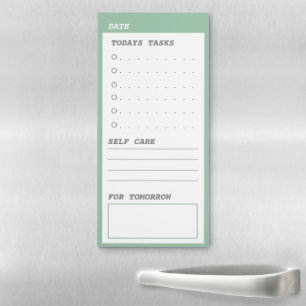 Custom Daily Schedule Magnetic Notepad - Sage