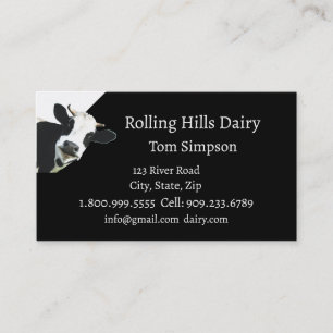 Custom Dairy Farm Cow Milk Fun Holstein Business Card