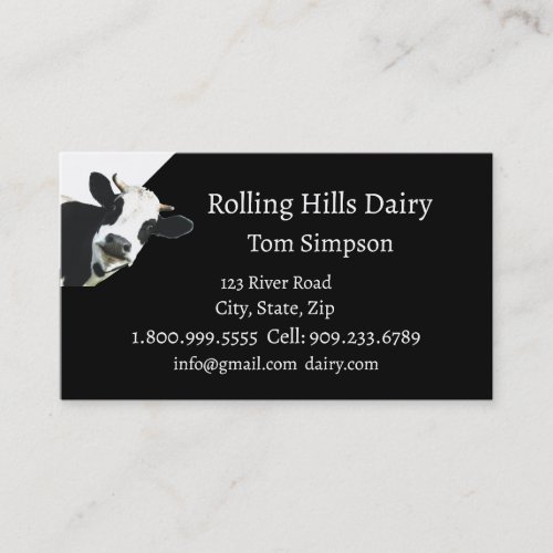 Custom Dairy Farm Cow Milk Fun Holstein  Business Card