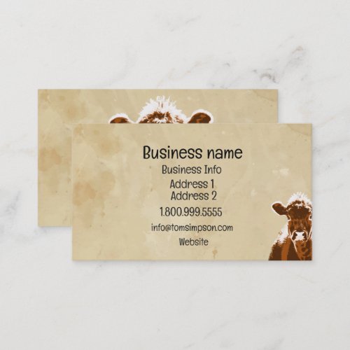 Custom Dairy Farm Cow or Organic Beef Business Card