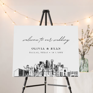 Custom Dallas Wedding Skyline Welcome Sign