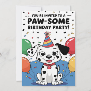 Custom Dalmatian birthday Invitation card