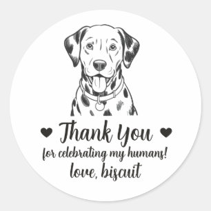 Custom Dalmatian Dog Wedding Favor Stickers