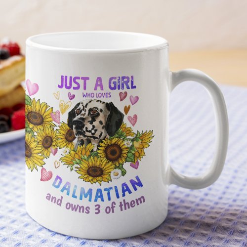 Custom Dalmatian Lover Sunflower Trainer Floral Coffee Mug