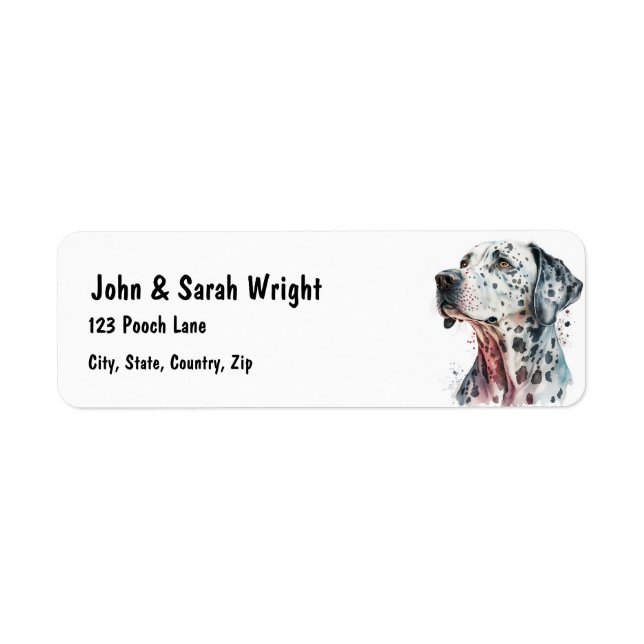 Custom Dalmation  Dog Address Label (Front)