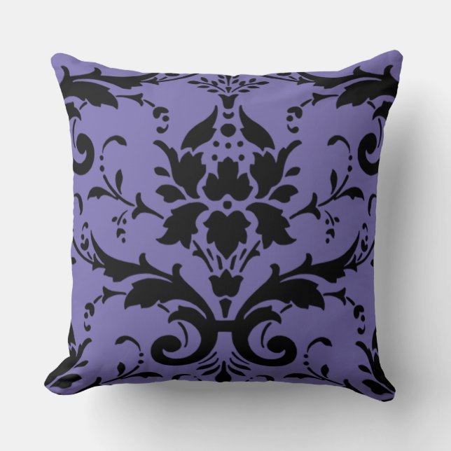 Custom Damask Pattern Throw Pillow (Front)
