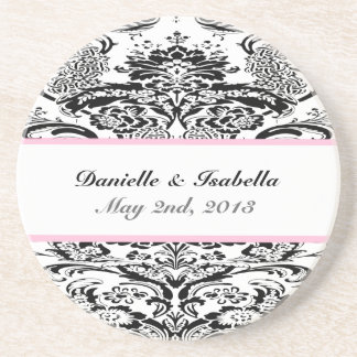 Custom Damask Wedding Coaster