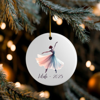 Custom Dance Ornaments, Personalized Ballet Lyrica Ceramic Ornament