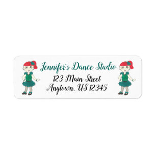 Custom Dance School Studio Teacher Tap Dancer Teal Label