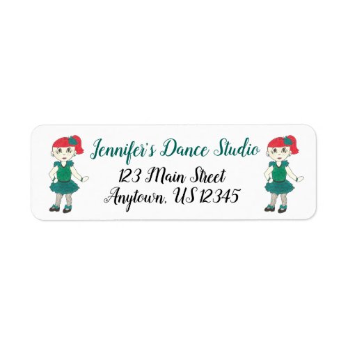 Custom Dance School Studio Teacher Tap Dancer Teal Label