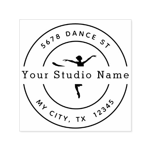 Custom Dance Studio Round Return Address Self_inking Stamp