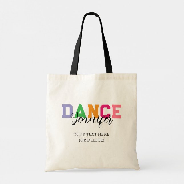 Custom dancer’s name – Colorful dance style Tote Bag (Back)