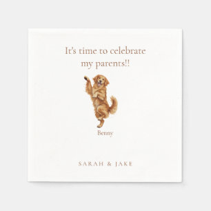 Custom Dancing Pet Wedding Cocktail Napkins