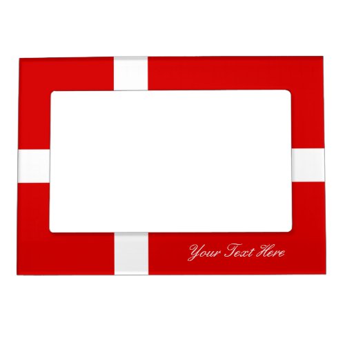 Custom Danish flag of Denmark magnetic photo frame