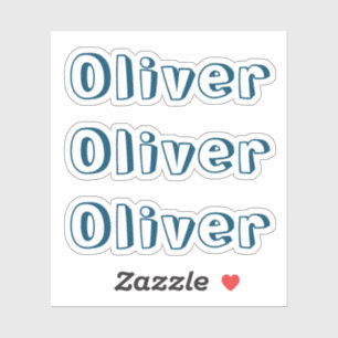 Custom Dark Blue Kids Name Sticker