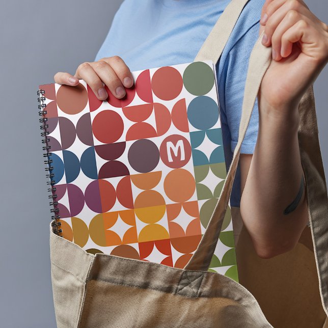 Custom Dark Blue Orange Magenta Red Retro Pattern Planner (Creator Uploaded)