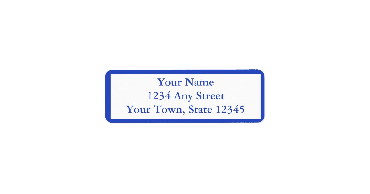 Custom dark blue pre printed address labels zazzle