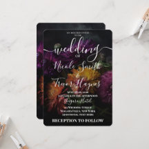 Custom Dark Colorful Flowers Wedding