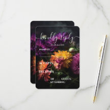 Custom Dark Colorful Flowers Wedding