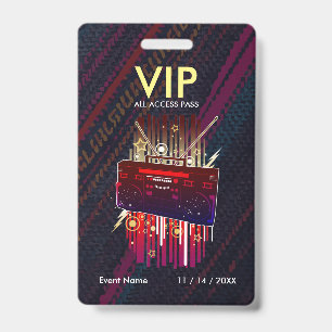 Custom Dark Fiber Stripe VIP Pass For Events Badge