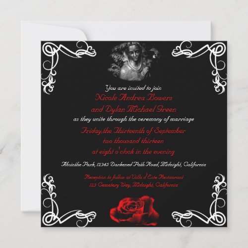 Custom Dark Goth Wedding Invitations
