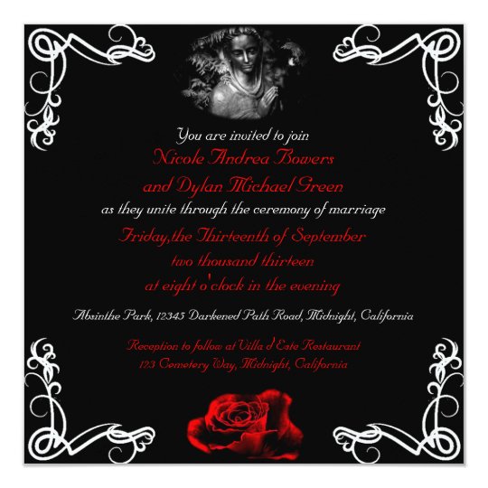 Custom Dark Goth Wedding Invitations | Zazzle.com