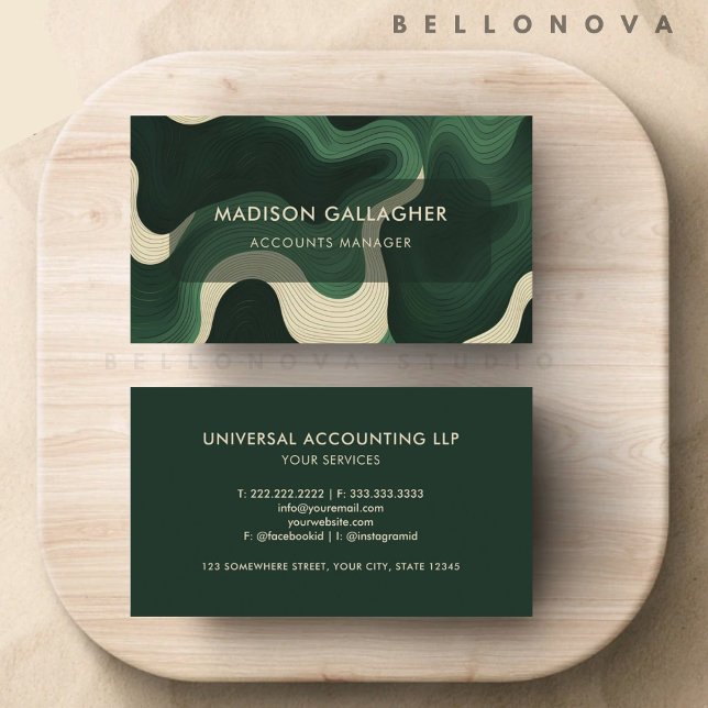 Custom Dark Green Aesthetic Professional Business Card (Custom Dark Green Aesthetic Professional Business Card)