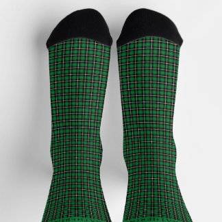 Custom Dark Green Black Checkered Pattern Socks