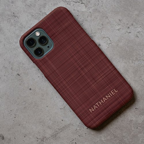 Custom Dark Maroon Wine Red Brown Texture Pattern iPhone 11 Pro Case