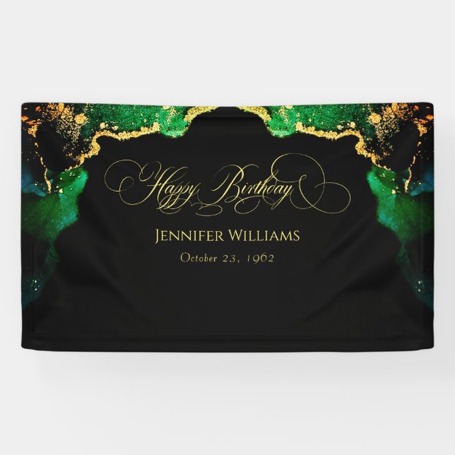 Custom Dark Moody Birthday Backdrop Banner (Horizontal)