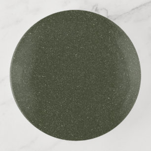 Custom Dark Moss Glitter Trinket Tray