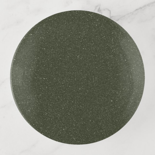 Custom Dark Moss Glitter Trinket Tray (Front)