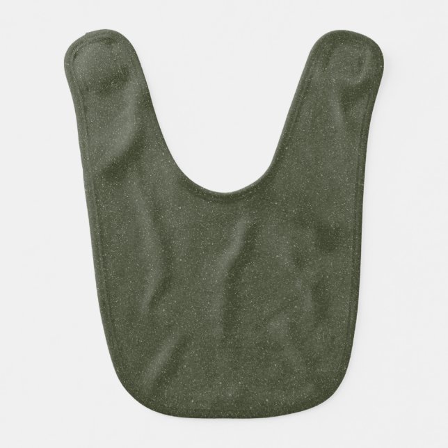 Custom Dark Moss Green Speckled Baby Bib (Front)