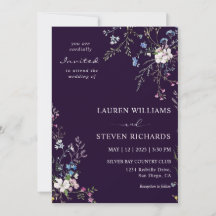 Custom Dark Navy Blue White Blossom Wedding